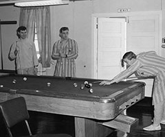 Whitecoats Relaxing, Shooting Pool